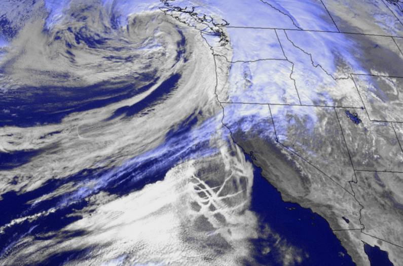 Satellite image showing the trails