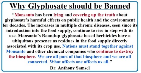 Why Glyphosate should be Banned
