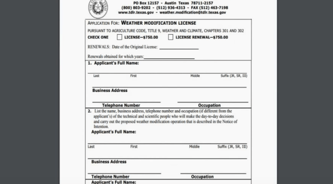 Texas State Issues LICENSES for Creating Hurricanes