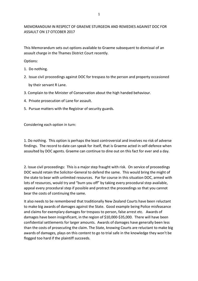 1.Graeme Sturgeons lawyers memo