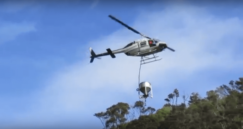 helicopter with bucket of 1080