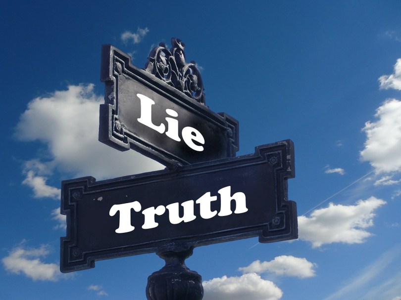 lies and truth signage