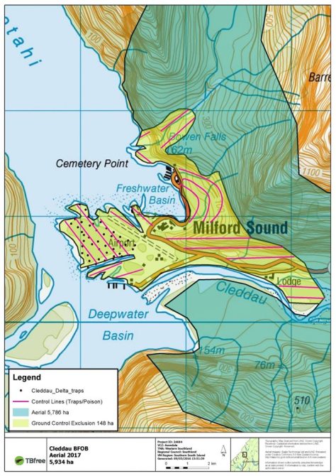 DOC MAP OF MILF EDGE OF AERIAL 1080 DRP GREEN AREA POISONED