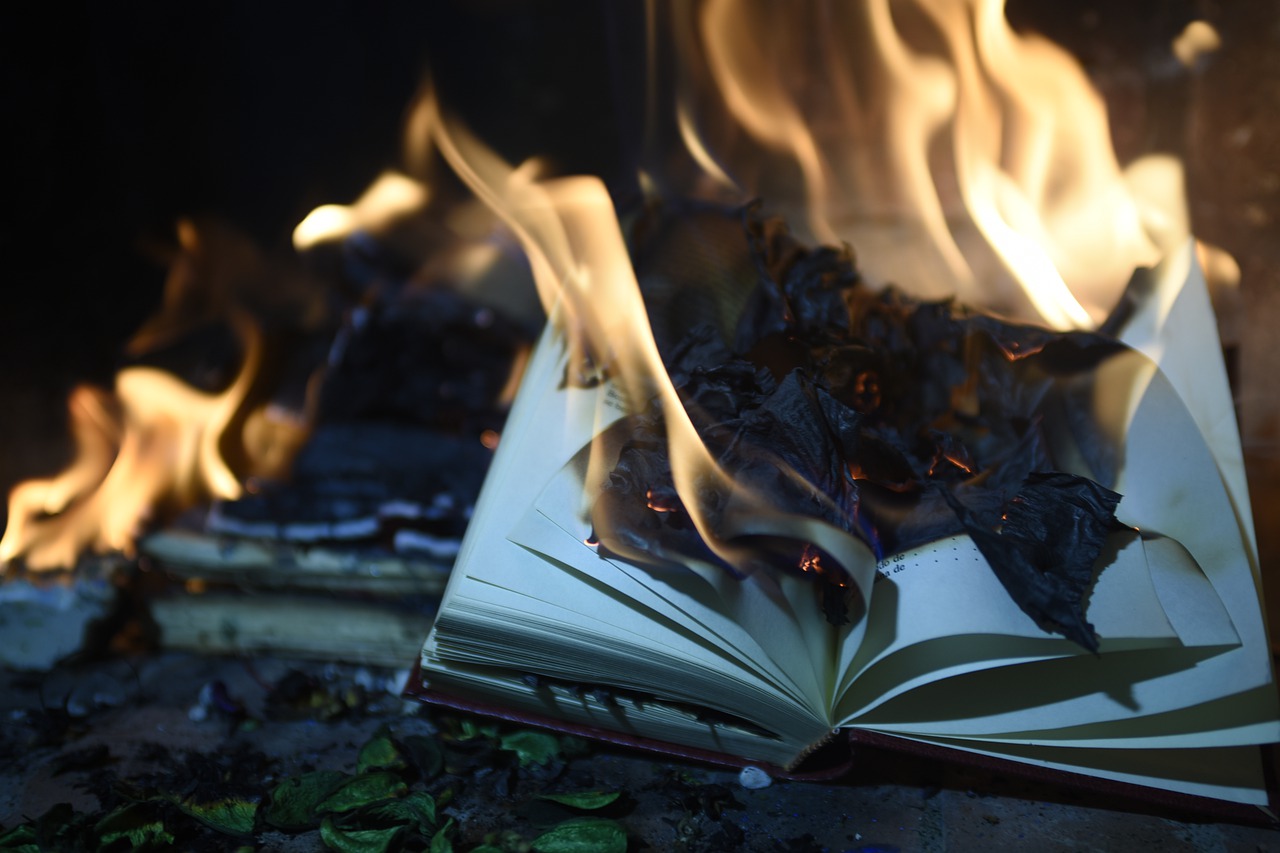 burning book