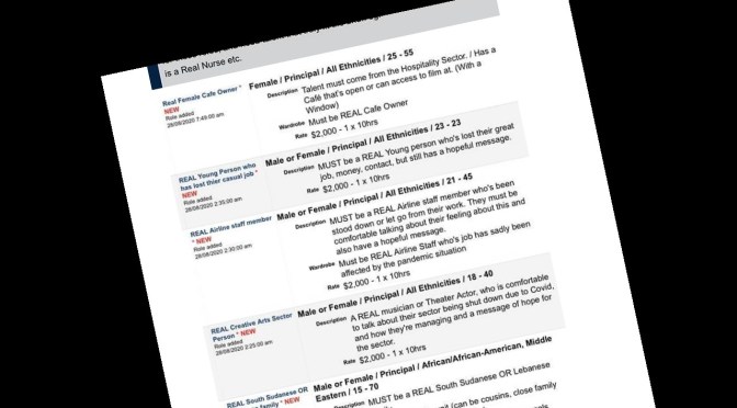 Selling lies? Adverts for crisis actors in Melbourne