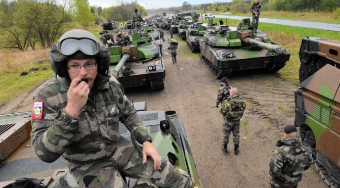 US and NATO military conducting mock battles across Europe