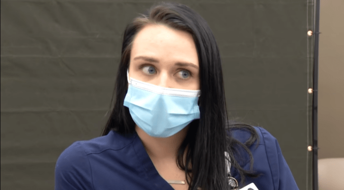 How is the fainting nurse who took the new vaccine faring?