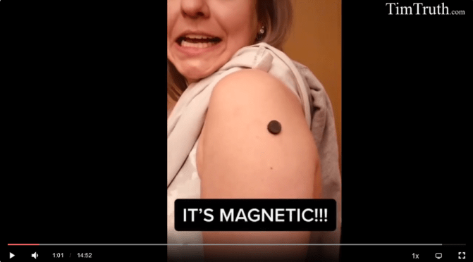 Why are magnets sticking to where people got CV VXes injected?