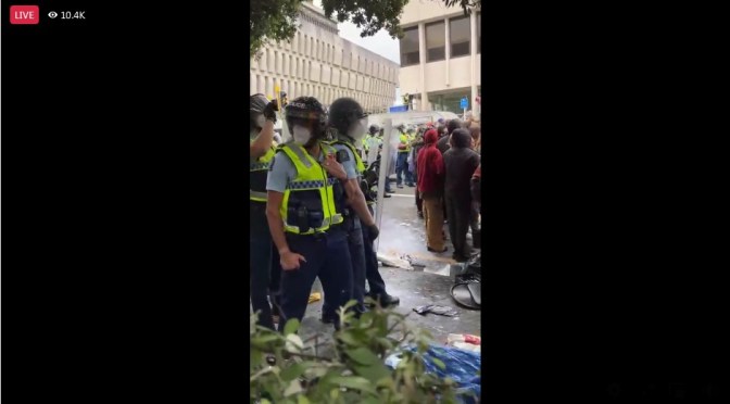 Police are removing profesters from Wellington’s Parliament Grounds (live)