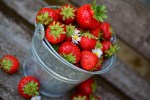 bucket of strawberries