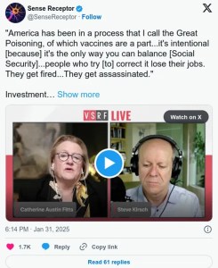 Catherine Austin Fitts and Steve Kirsch video image discuss poisoning