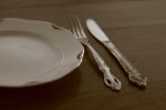 empty plate knife and fork
