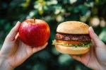 hamburger and apple Image by kp yamu Jayanath from Pixabay