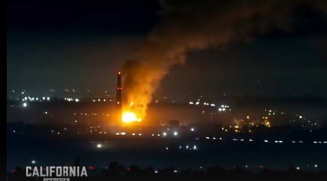 ev battery fire at plant california